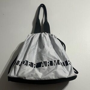 Under Armour Black and White Duffel Bag
